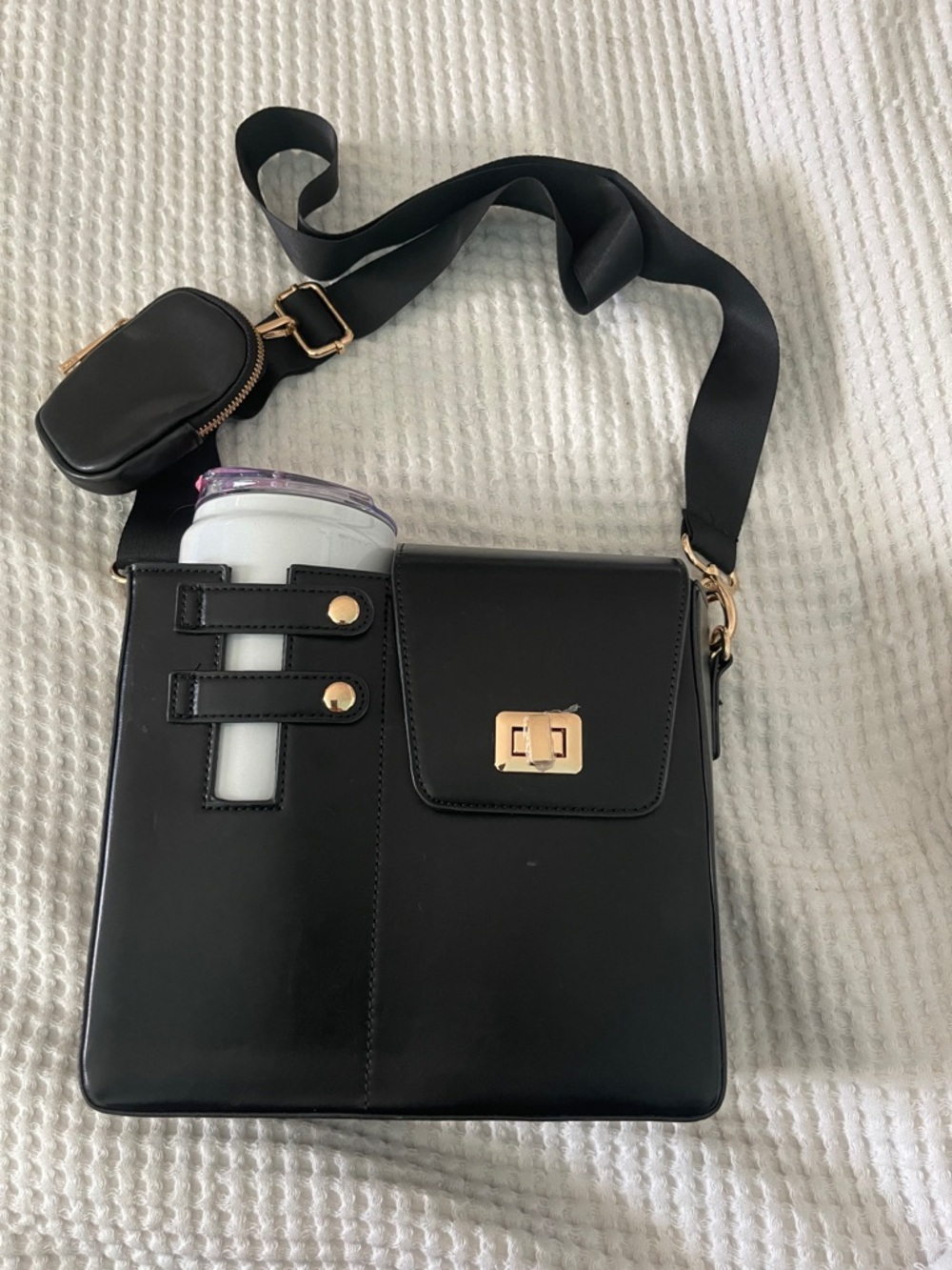 Aldo cross body purse and cup holder